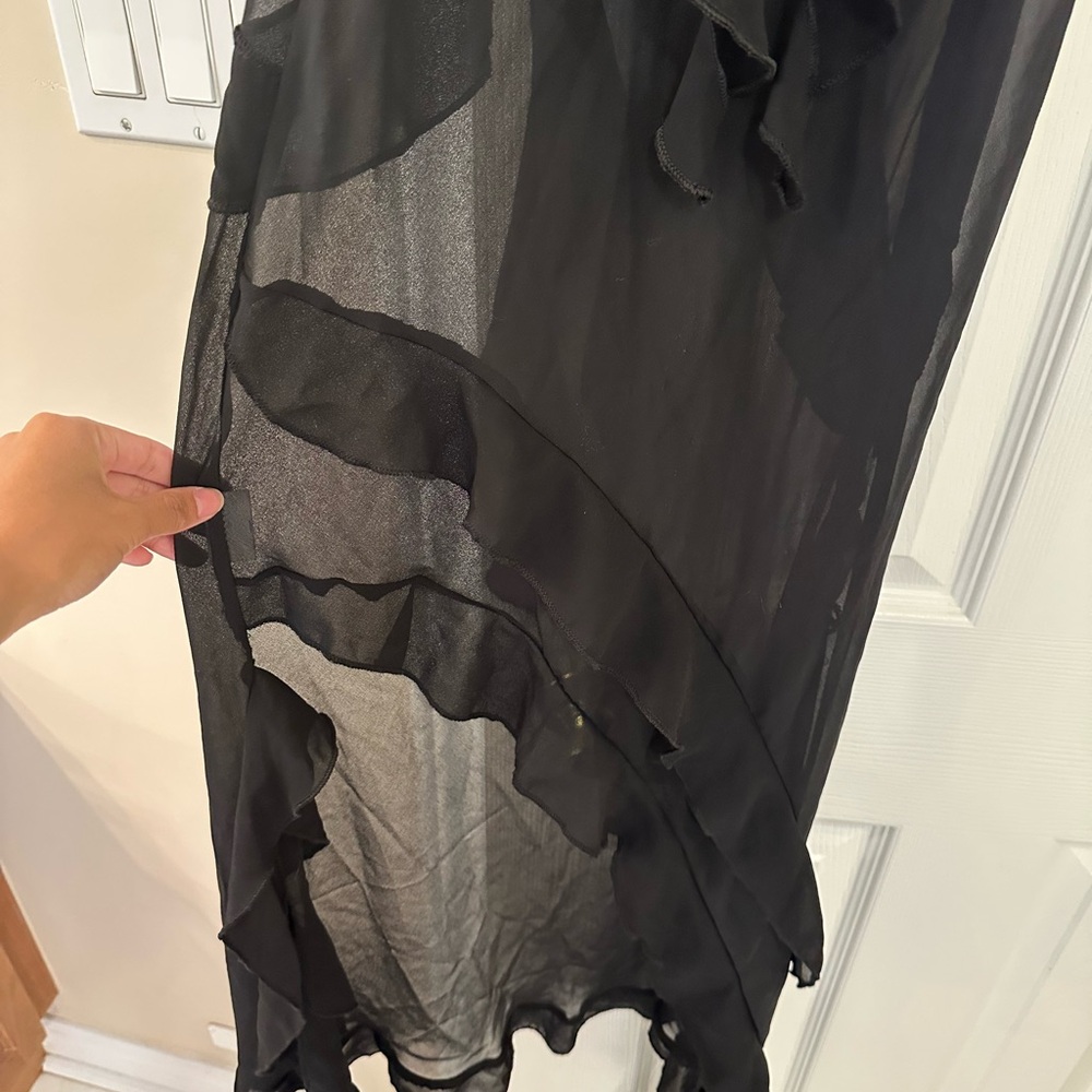 Sheer Black Ruffled Dress - Picture 4 of 6